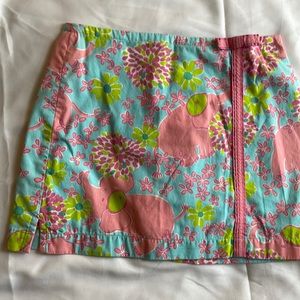 Lilly Pulitzer girls skirt, pink, blue and green. Size 7